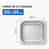 Bac Gastro GN 2/3 Inox 18 L - Profondeur 200 mm