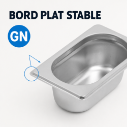 Bac Gastro GN 1/9 Inox - Profondeur 65 mm - 0,6 L