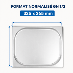 Bac Gastro GN 1/2 Inox - 20 mm - 1 L - Dynasteel