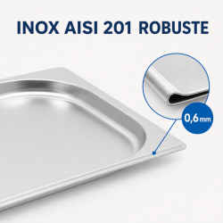 Bac Gastro GN 1/2 Inox - 20 mm - 1 L - Dynasteel