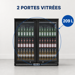 Rückkühlschrank 209 L 2 Glastüren — Belüftet
