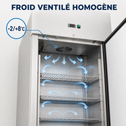 Positieve Koelkastkast 650 L RVS GN 2/1 Geventileerd