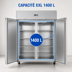Armoire Négative 1400 L Inox 2 Portes GN 2/1 Ventilée