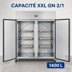Positieve Koelkastkast 1400 L RVS GN 2/1 – 2 Deuren