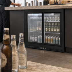 Rückkühlschrank 212 L 2 Schiebetüren Schwarz