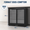 Refrigerated Back Bar 212 L 2 Sliding Doors Black
