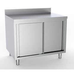 Stainless Steel Low Cabinet with 2 Doors and Backsplash - L 2000 x D 6 Reconditioned