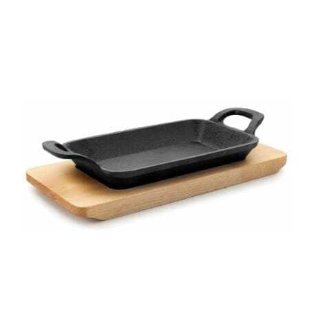 Mini Plancha Grill Glad met Houten Basis - 225 x 100 mm Lacor