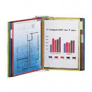 Protège-Documents Pivotant Mural A4 PVC 10 pochettes