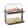 Vitrine Buffet met Schuifdeksel UNIQ - 2 Plateaus - Zwart - HENDI