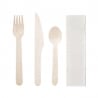 Birch Cutlery - 4-Piece Set: Knife, Fork, Spoon, Napkin - Pack of 250