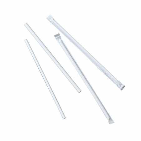 White Cardboard Straw Wrapped - Ø 6 x 197 mm - Pack of 500