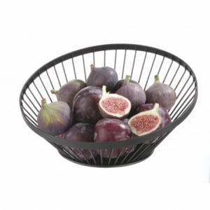 Black Oblique Fruit Basket - 300 mm Diameter