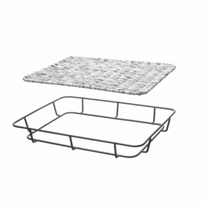 Broodmand met grijze roestvrijstalen rand - 400 x 300 mm