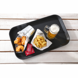 Rectangular Polypropylene Tray - Black - 255 x 355 mm