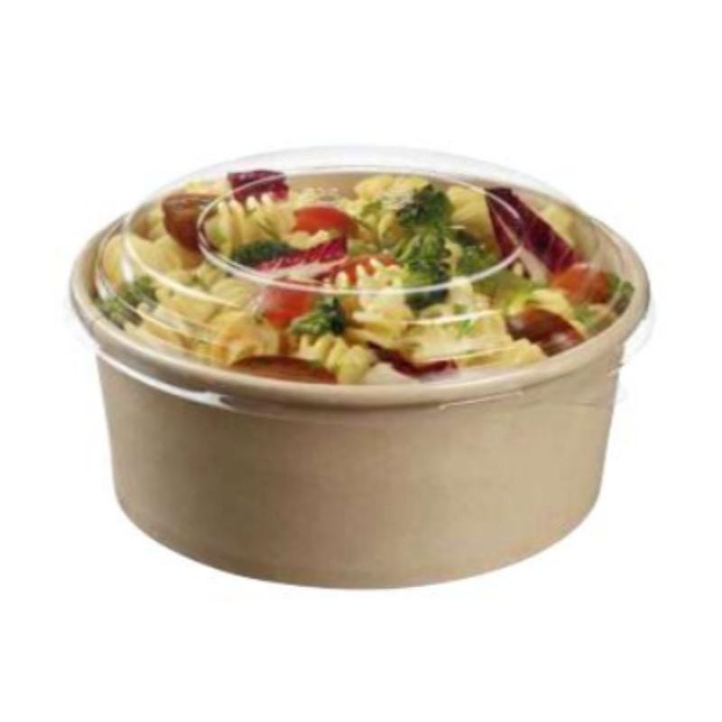 Schaal voor salade van bamboe met deksel - 750 ml - ø 155 mm - Set van 25