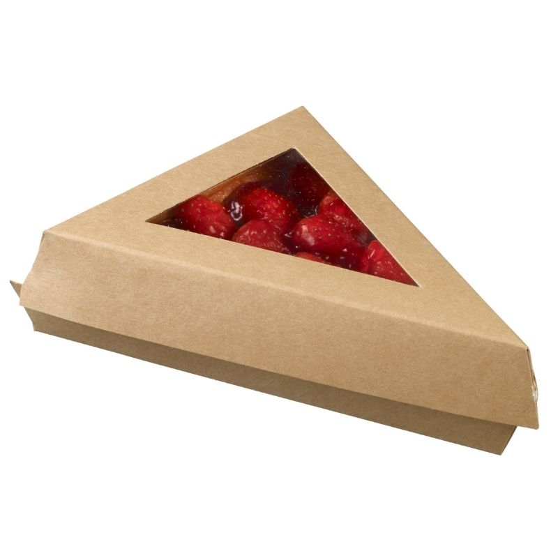 Dreieckige Snackbox aus Karton - 155 x 110 x 45 mm - Packung mit 25