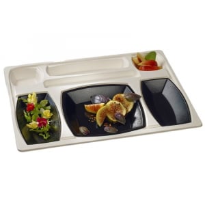 Set Maaltijdplateau Gala Wit en Zwart - 432 x 332 mm - Set van 15