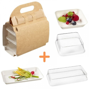 Pack Koffer mit weißen Kanopée-Tellern - 150 Kits