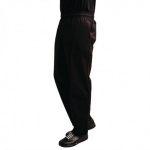 Pantalon de Cuisine Mixte Easyfit Noir Traité Teflon - Taille S - Whites Chefs Clothing - Fourniresto