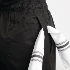 Küchenhose Easyfit Schwarz mit Teflon-Beschichtung - Größe XL - Whites Chefs Clothing - Fourniresto