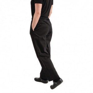 Mixed Easyfit Black Teflon Treated Kitchen Pants - Size XL - Whites Chefs Clothing - Fourniresto