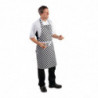 Tablier Bavette À Carreaux Noirs Et Blancs 970 X 710 Mm  - Whites Chefs Clothing - Fourniresto