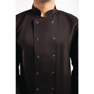 Zwarte unisex koksbuis met lange mouwen Vegas - Maat L - Whites Chefs Clothing - Fourniresto