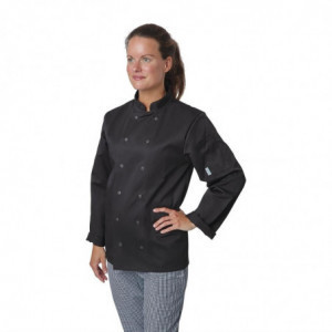 Zwarte unisex koksbuis met lange mouwen Vegas - Maat S - Whites Chefs Clothing - Fourniresto