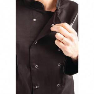 Unisex schwarze Kochjacke mit langen Ärmeln Vegas - Größe S - Whites Chefs Clothing - Fourniresto