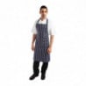 Schort met strepen zonder zak marineblauw en wit 965 x 710 mm - Whites Chefs Clothing - Fourniresto