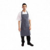 Schort met strepen zonder zak marineblauw en wit 965 x 710 mm - Whites Chefs Clothing - Fourniresto