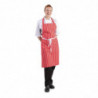 Schort met strepen rood en wit 710 x 970 mm - Whites Chefs Clothing - Fourniresto