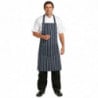 Apron Bib With Pocket Striped Navy And White 965 X 710 Mm - Whites Chefs Clothing - Fourniresto