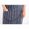 Apron Bib With Pocket Striped Navy And White 965 X 710 Mm - Whites Chefs Clothing - Fourniresto