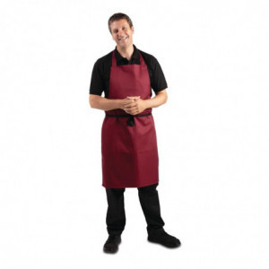 Schort Bordeaux met kruisband van polycotton 710 x 970 mm - Whites Chefs Clothing - Fourniresto