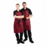 Schort Bordeaux met kruisband van polycotton 710 x 970 mm - Whites Chefs Clothing - Fourniresto