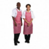 Schort met waterafstotende strepen in rood en wit 1016 x 711 mm - Whites Chefs Clothing - Fourniresto