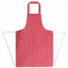 Schort met waterafstotende strepen in rood en wit 1016 x 711 mm - Whites Chefs Clothing - Fourniresto