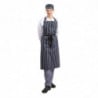 Schort Bavette Extra Lang Zonder Zak Gestreept Marineblauw En Wit - Whites Chefs Clothing - Fourniresto