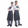 Schort Bavette Extra Lang Zonder Zak Gestreept Marineblauw En Wit - Whites Chefs Clothing - Fourniresto