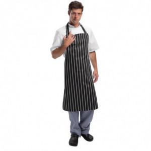 Schwarz-weiße gestreifte Küchenschürze 760 x 970 mm - Whites Chefs Clothing - Fourniresto