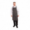 Black and White Striped Kitchen Apron 760 x 970 mm - Whites Chefs Clothing - Fourniresto