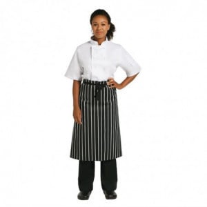 Schwarz-weiße gestreifte Küchenschürze 760 x 970 mm - Whites Chefs Clothing - Fourniresto