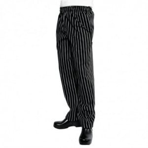 Broek voor de keuken unisex baggy gestreept zwart en wit - Maat S - Chef Works - Fourniresto