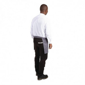 Schort van Kort Grijs Antraciet Serveerder in Polycotton 750 x 373 mm - Whites Chefs Clothing - Fourniresto