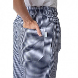 Unisex Vegas Kitchen Pants with Small Blue and White Checks - Size XL - Whites Chefs Clothing - Fourniresto