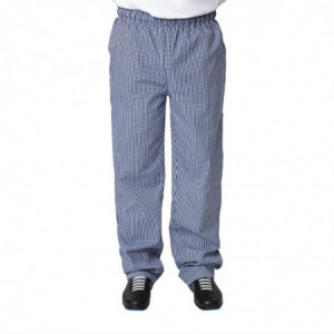 Unisex Vegas Blue and White Checkered Kitchen Pants - Size XS - Whites Chefs Clothing - Fourniresto