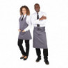 Kellner-Schürze mit V-Ausschnitt in Anthrazitgrau aus Polycotton 838 x 698 mm - Whites Chefs Clothing - Fourniresto