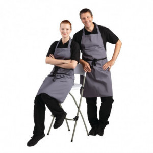 Schürze Latz Grau Anthrazit aus Polycotton 711 x 965 mm - Whites Chefs Clothing - Fourniresto